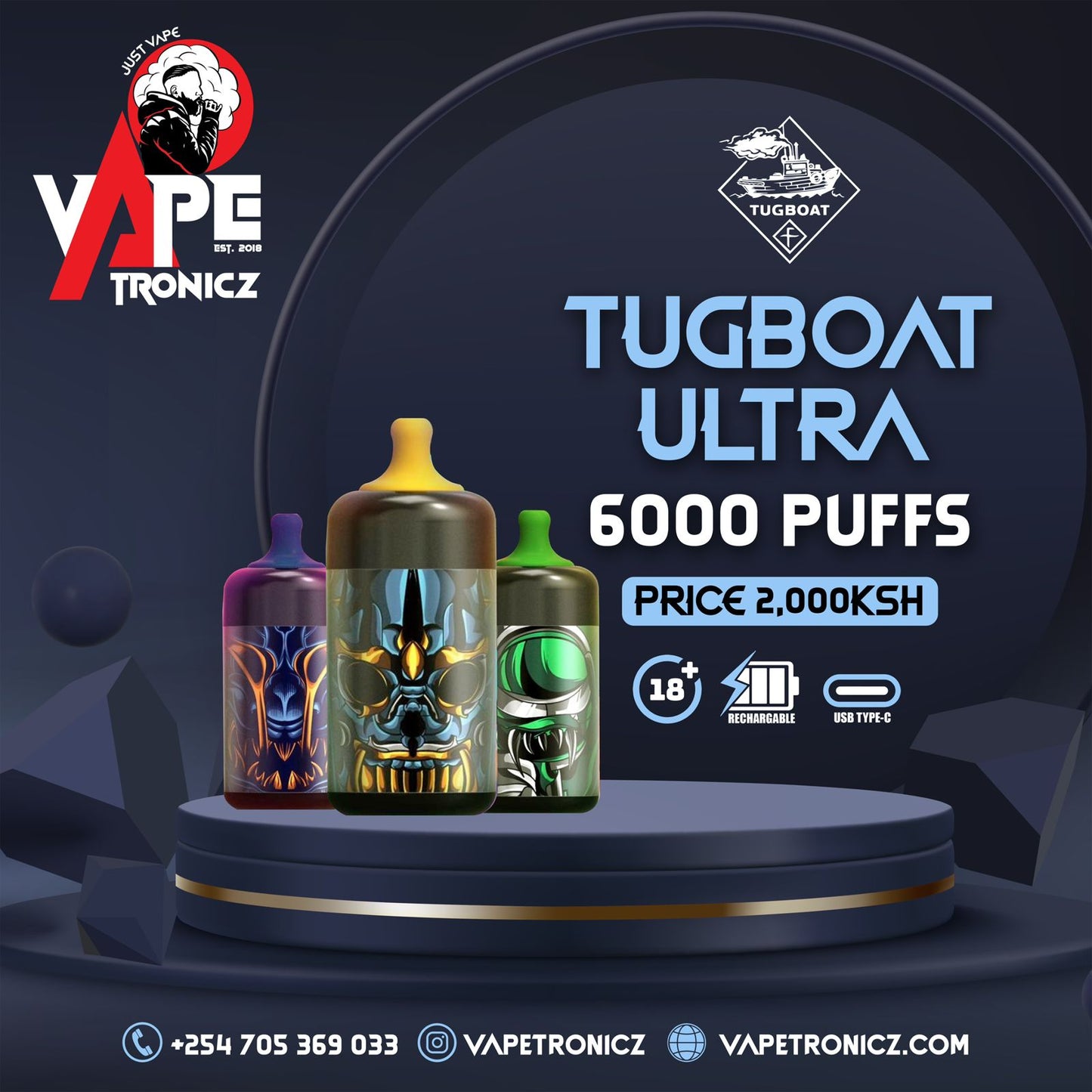 TUGBOAT ULTRA 6000 PUFFS 5% NICOTINE