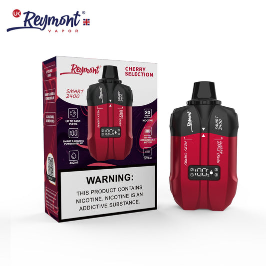 REYMONT SMART 2400 Puffs Rechargeable Vape (1 KIT & 8 PODs with different flavors of 600 Puffs each) 5% Nicotine